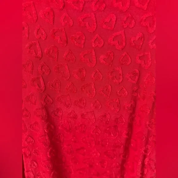 Vintage 90s All That Jazz Red Heart Textured Mini Dress - Picture 6 of 11